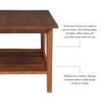 Brown Wood Slatted Bottom Shelf Coffee Table