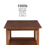 Brown Wood Slatted Bottom Shelf Coffee Table