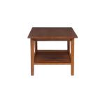 Brown Wood Slatted Bottom Shelf Coffee Table