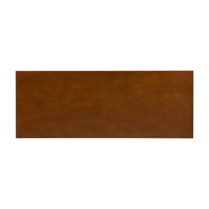 Brown Wood Slatted Bottom Shelf Console Table