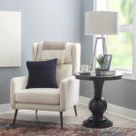 Black Wood Round Base Side Table