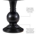 Black Wood Round Base Side Table