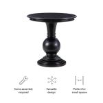 Black Wood Round Base Side Table