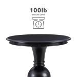 Black Wood Round Base Side Table