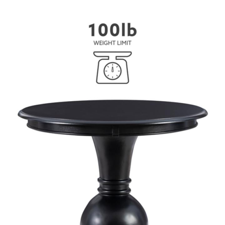 Black Wood Round Base Side Table