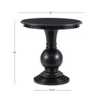 Black Wood Round Base Side Table