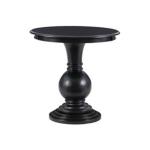 Black Wood Round Base Side Table