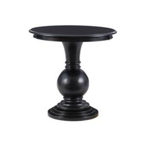 Black Wood Round Base Side Table