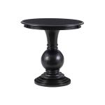 Black Wood Round Base Side Table