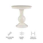 White Wood Round Base Side Table