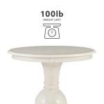 White Wood Round Base Side Table
