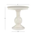 White Wood Round Base Side Table