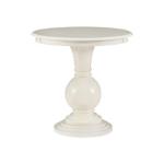 White Wood Round Base Side Table