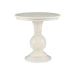 White Wood Round Base Side Table