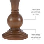 Brown Wood Round Base Side Table