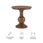 Brown Wood Round Base Side Table