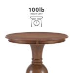 Brown Wood Round Base Side Table