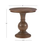 Brown Wood Round Base Side Table