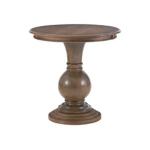 Brown Wood Round Base Side Table