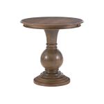 Brown Wood Round Base Side Table