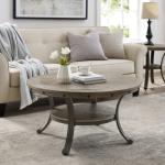 Ash Gray Round Nailhead Coffee Table