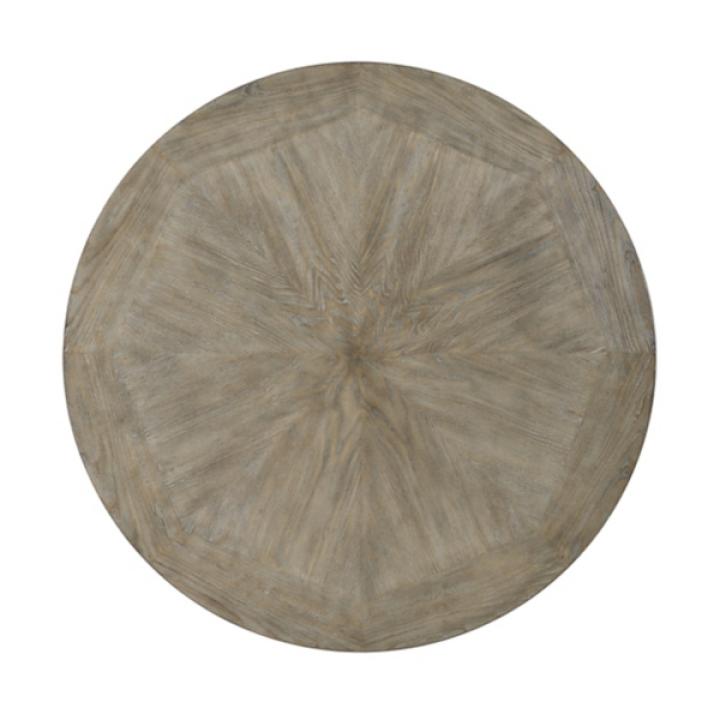 Ash Gray Round Nailhead Coffee Table