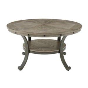 Ash Gray Round Nailhead Coffee Table