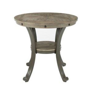 Ash Gray Round Nailhead Side Table