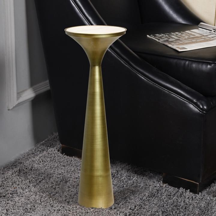 Spun Gold Metal Tapered Cocktail Table