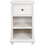 White Slim Wooden 2-Shelf Side Table