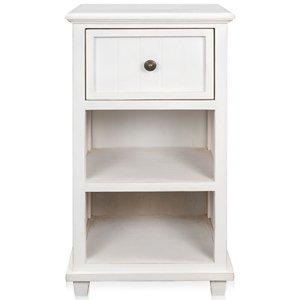 White Slim Wooden 2-Shelf Side Table