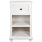 White Slim Wooden 2-Shelf Side Table