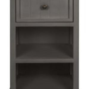 Gray Slim Wooden 2-Shelf Side Table