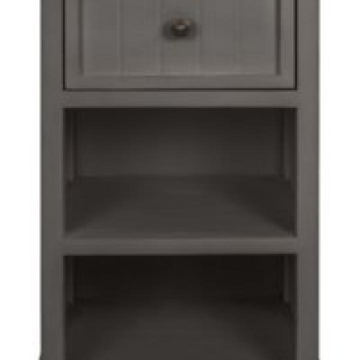 Gray Slim Wooden 2-Shelf Side Table