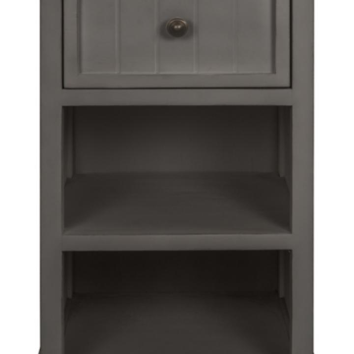 Gray Slim Wooden 2-Shelf Side Table