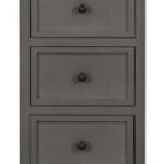 Gray Slim Wooden 3-Drawer Side Table