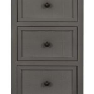 Gray Slim Wooden 3-Drawer Side Table