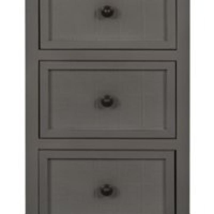 Gray Slim Wooden 3-Drawer Side Table