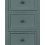 Turquoise Slim Wooden 3-Drawer Side Table