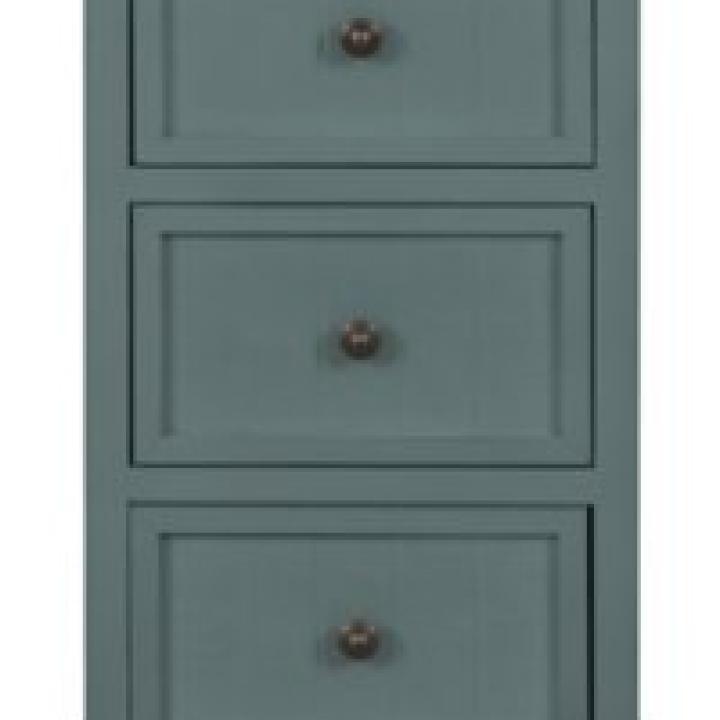 Turquoise Slim Wooden 3-Drawer Side Table