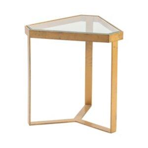 Gold Glass Top Triangle Accent Table