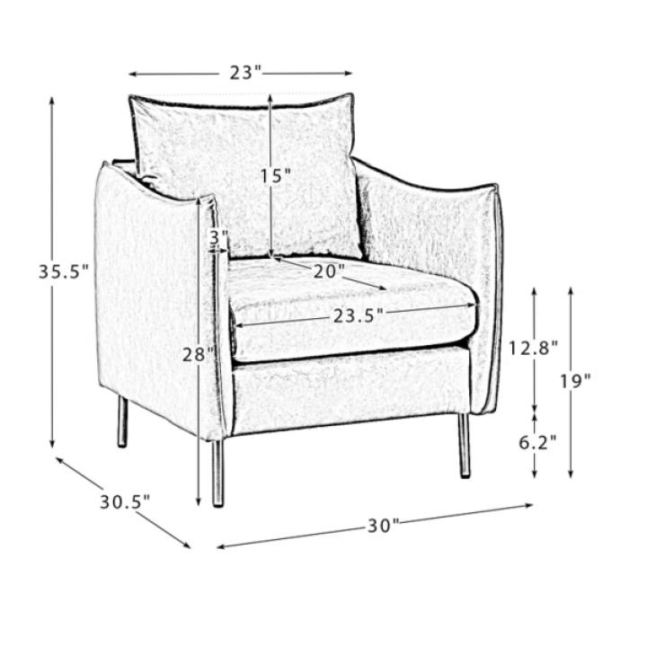 Camel Vegan Leather Flange Club Accent Chair