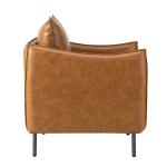 Camel Vegan Leather Flange Club Accent Chair