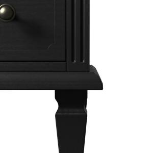 Smooth Black 2-Drawer Wood Nightstand