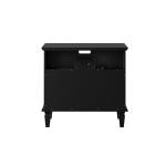 Smooth Black 2-Drawer Wood Nightstand