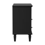 Smooth Black 2-Drawer Wood Nightstand