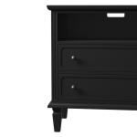 Smooth Black 2-Drawer Wood Nightstand
