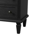 Smooth Black 2-Drawer Wood Nightstand