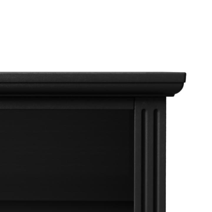 Smooth Black 2-Drawer Wood Nightstand