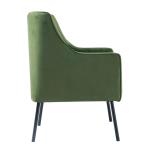Green Velvet Upholstered Black Legs Accent Chair